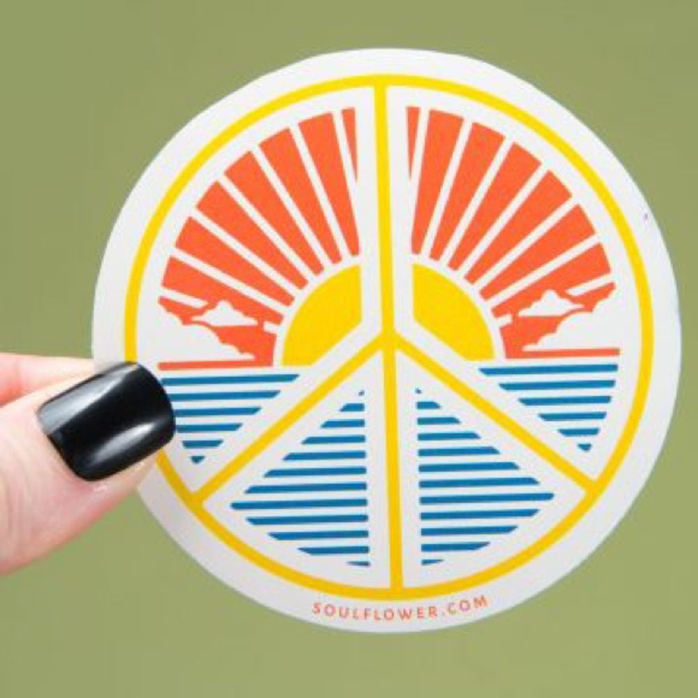 Sunset Sunrise Peace Sign Sticker